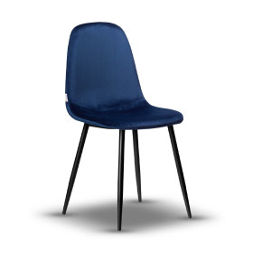 krzesło welurowe SIMON niebieskie