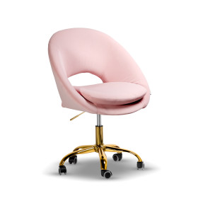 krzesło obrotowe MONTE różowe złota noga
