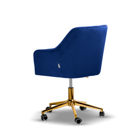EMMA fotel obrotowy niebieski noga złota