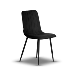 krzesło tapicerowane EVAN czarne noga czarna