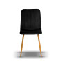 krzesło tapicerowane EVAN czarne noga dębowa