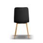 krzesło tapicerowane EVAN czarne noga dębowa
