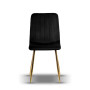 krzesło tapicerowane EVAN czarne noga złota