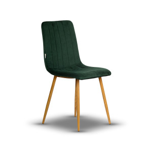krzesło EVAN zielone na dębowej nodze