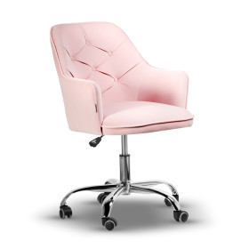 fotel obrotowy KRYSTAL różowy/chrom