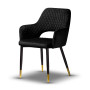 krzesło tapicerowane PRINCE czarny noga czarna+złoty