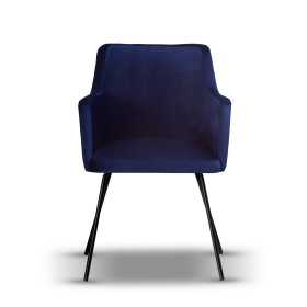 BARI tapicerowane krzesło z podłokietnikiem na czarnej nodze