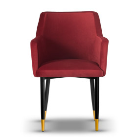 BARI krzesło z podłokietnikiem noga czarna+złoty