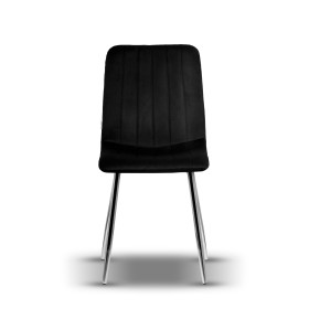 krzesło tapicerowane EVAN czarne noga chromowana