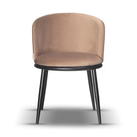 krzesło tapicerowane LUCY ciemny beżowy noga czarna