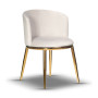 krzesło tapicerowane LUCY jasny szary noga złota