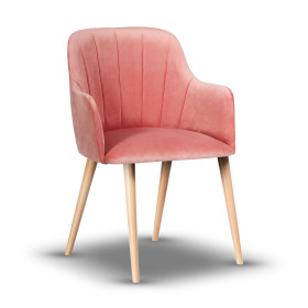 IVETT krzesło tapicerowane noga drewniana jasna