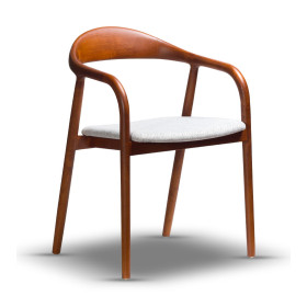 drewniane krzesło z podłokietnikiem TULLA-2 orzechowe