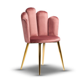 krzesło glamour na złotej nodze IRIS różowy outlet