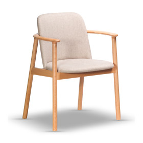 drewniane krzesło z podłokietnikiem CLOE-2 natural