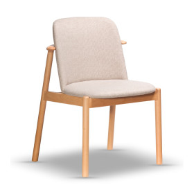 drewniane krzesło z tapicerowanym siedziskiem CLOE natural