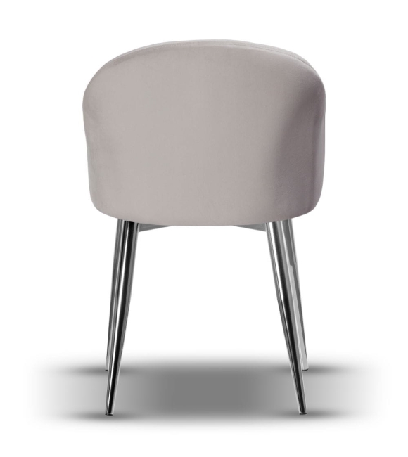 Krzesło Welurowe SOUL noga chrom jasne szare