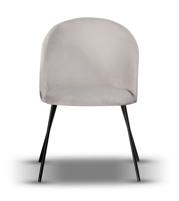 Krzesło Welurowe SOUL noga slim jasne szare