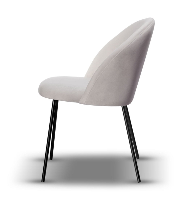 Krzesło Welurowe SOUL noga slim jasne szare