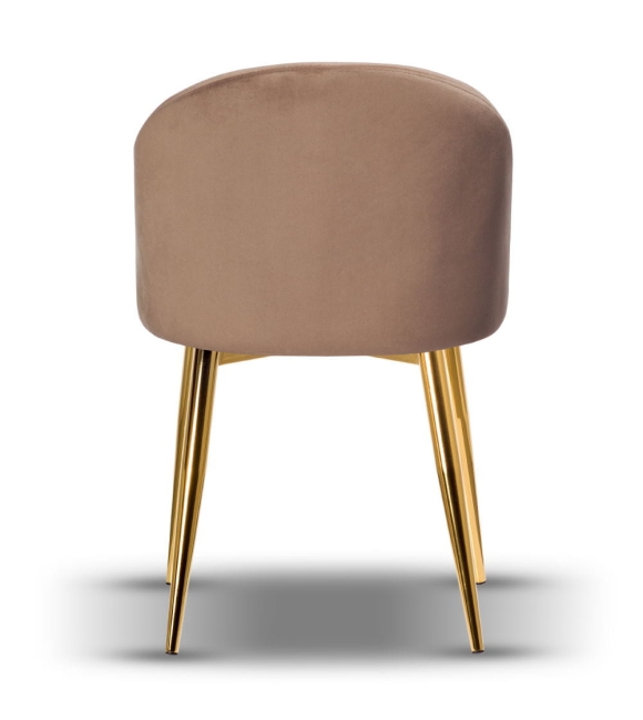 Krzesło Welurowe SOUL noga złota ciemny beż