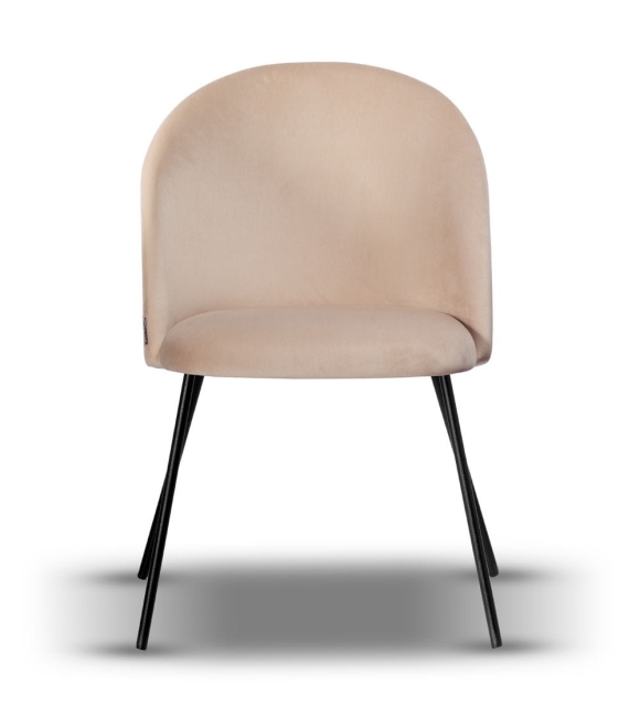 Krzesło Welurowe SOUL noga slim jasno beżowe