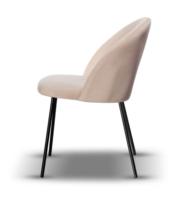 Krzesło Welurowe SOUL noga slim jasno beżowe