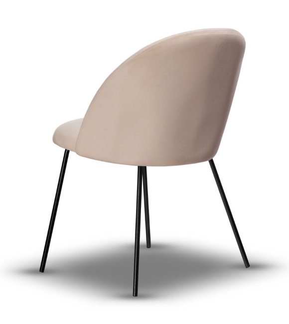 Krzesło Welurowe SOUL noga slim jasno beżowe