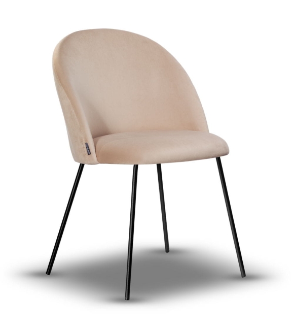 Krzesło Welurowe SOUL noga slim jasno beżowe