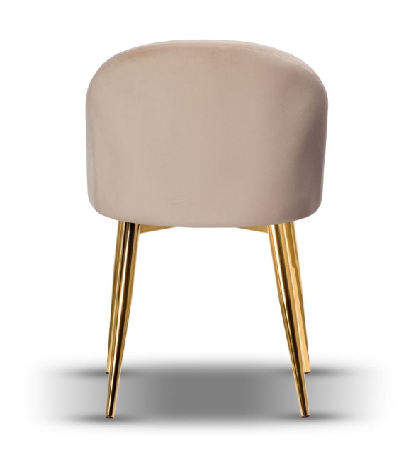 Krzesło Welurowe SOUL noga złota jasno beżowe