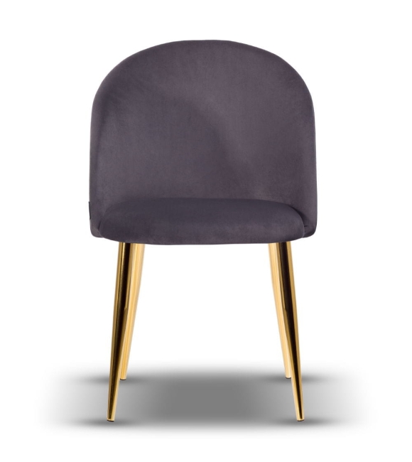 Krzesło Welurowe SOUL ciemne szare noga złota