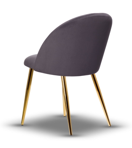 Krzesło Welurowe SOUL ciemne szare noga złota