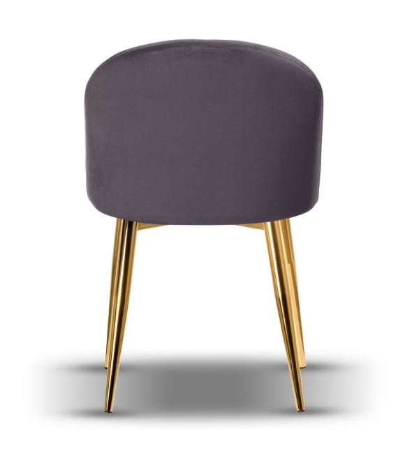 Krzesło Welurowe SOUL ciemne szare noga złota