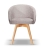 Krzesło Tapicerowane Obrotowe FLOW szare noga drewniana dąb