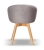 Krzesło Tapicerowane Obrotowe FLOW szare noga drewniana dąb