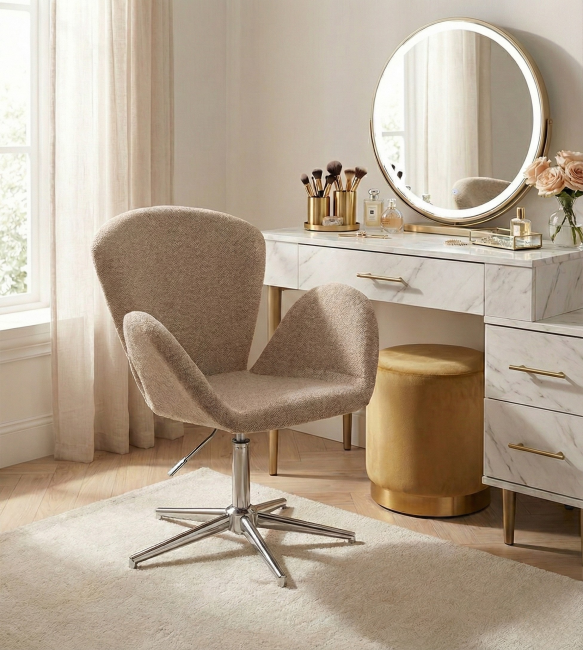 Fotel Obrotowy EGO ciemny beż Swan