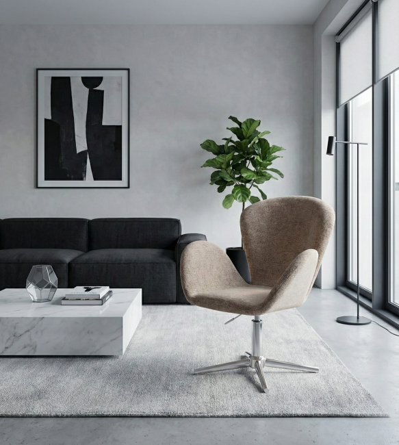 Fotel Obrotowy EGO ciemny beż Swan