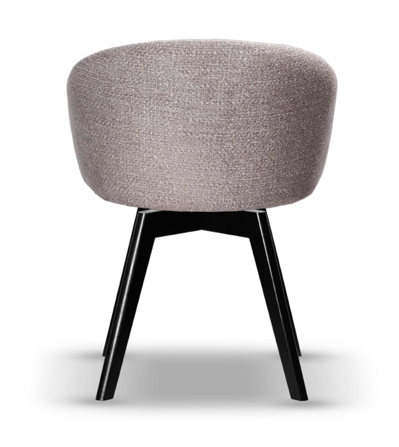 Krzesło Tapicerowane Obrotowe FLOW szare noga drewniana czarna