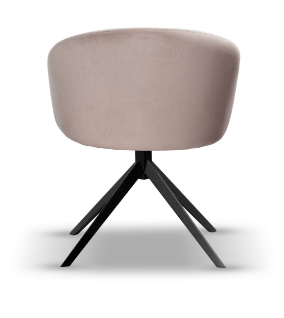 Krzesło Welurowe Obrotowe FLOW beżowe metalowa obrotnica slim