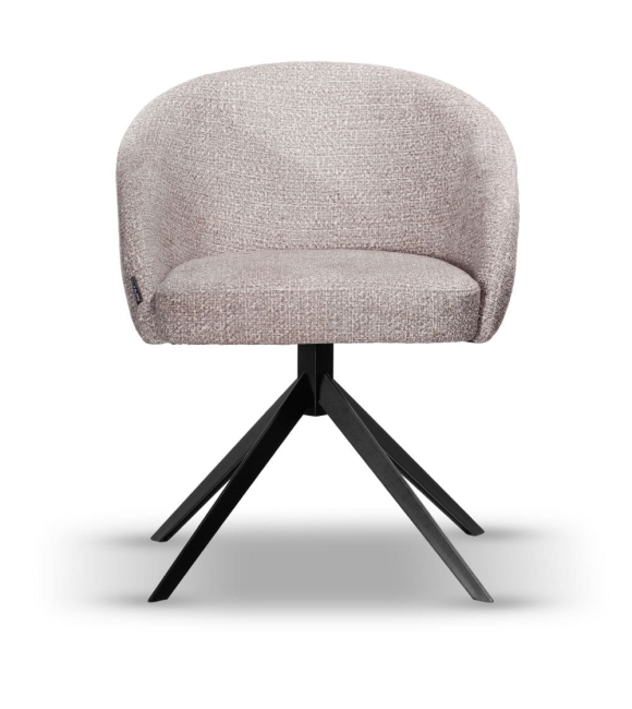 Krzesło Tapicerowane Obrotowe FLOW szare metalowa obrotnica slim