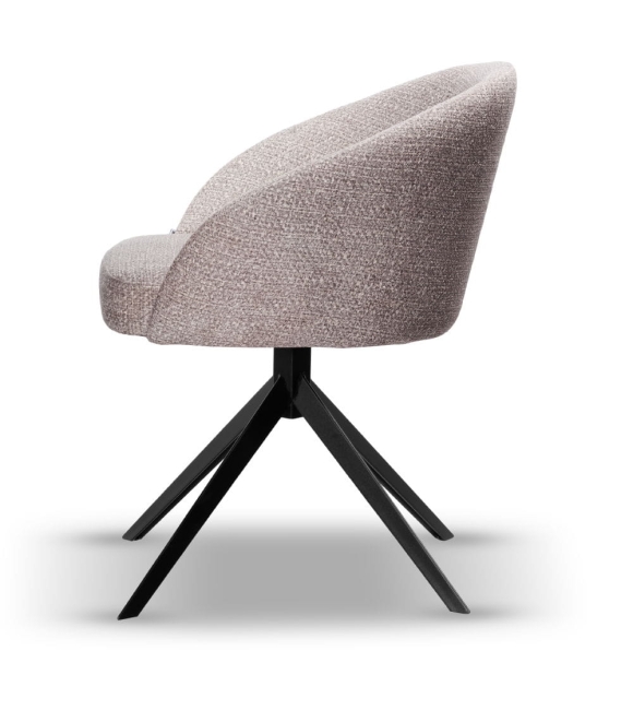 Krzesło Tapicerowane Obrotowe FLOW szare metalowa obrotnica slim