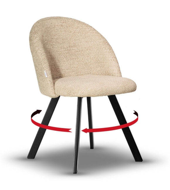 krzesło boucle z obrotowym siedziskiem SOUL beżowy