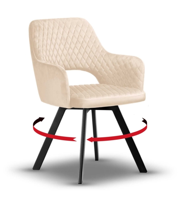 krzesło obrotowe PRINCE beżowe, nogi obrotnica