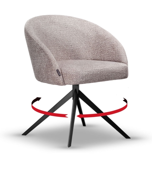 Krzesło Tapicerowane Obrotowe FLOW szare metalowa obrotnica slim
