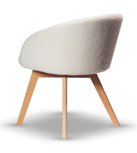 Krzesło Tapicerowane Obrotowe FLOW noga drewniana kolor dąb