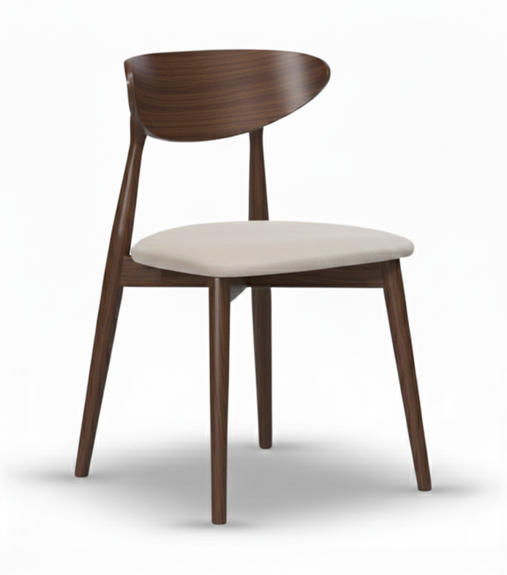 Krzesło Drewniane Tapicerowane VESTA kolor orzech