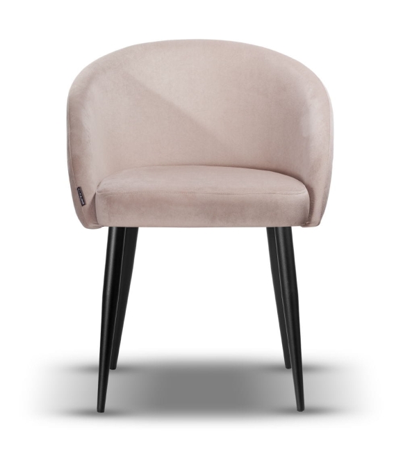 Krzesło Welurowe FLOW beżowe noga czarna