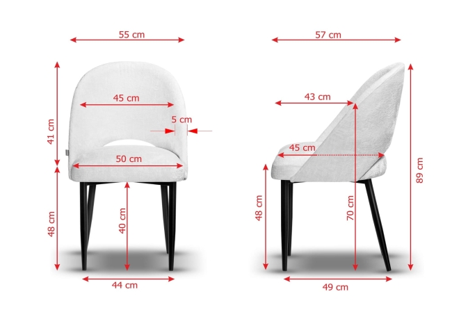 krzesło tapicerowane OLIVIA noga czarna