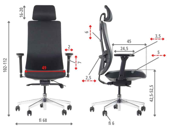 Fotel Biurowy AKCENT/F PLUS z mechanizmem samoważącym