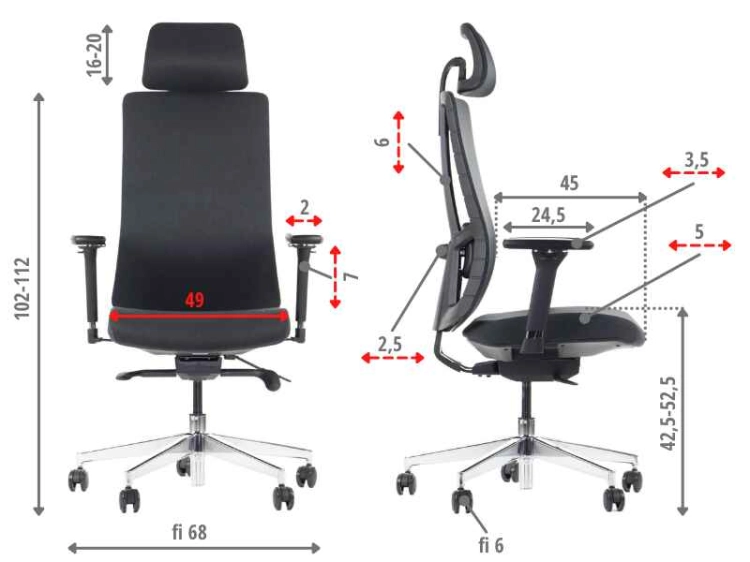Fotel Biurowy AKCENT/F PLUS z mechanizmem samoważącym