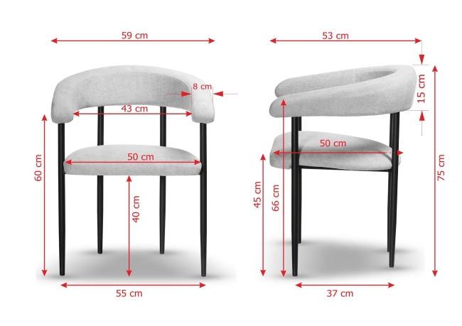 krzesło tapicerowane OTTO noga czarna